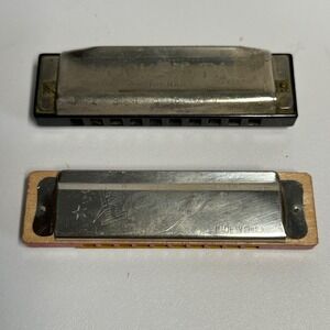 Hohner Star Harmonica Set Silver Pocket Pal UC 520 Vintage 10 Hole